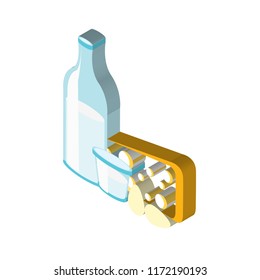 Dairy isometric left top view 3D icon