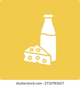 Ícono de Vector de producto lácteo. Se puede utilizar para aplicaciones de impresión, móviles y de Web.