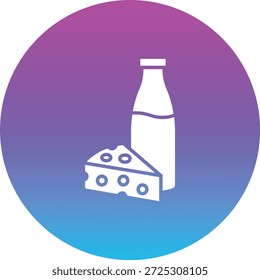 Ícono de Vector de producto lácteo. Se puede utilizar para aplicaciones de impresión, móviles y de Web.