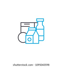 Dairy linear icon concept. Dairy line vector sign, symbol, illustration.