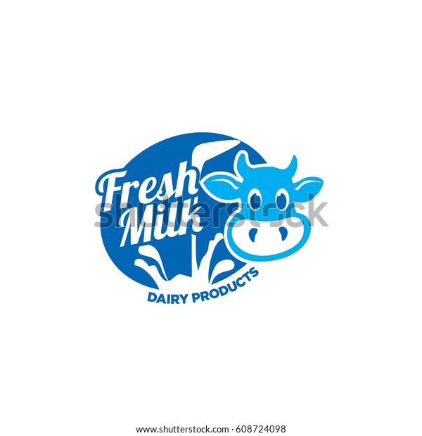 Dairy Logo Stock Vector Royalty Free 608724098