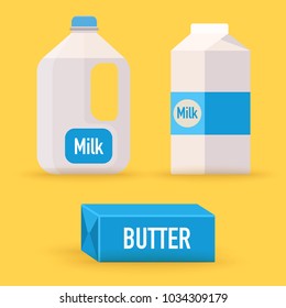 Dairy  milk  butter  Flat design modern vector illustration concept 