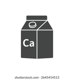 Dairy Milk Carton Calcium Symbol Solid Representation Nutritional Drink Bone Strength