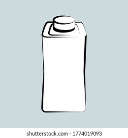 Icono del contenedor Leche Leche Leche Leche en línea de brocha, estilo plano de contorno, ilustración aislada, relleno blanco, vectores 10
