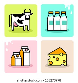 Dairy milk icon set 