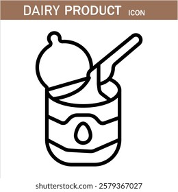 Dairy Milk products editable stroke outline icons set isolated on white background flat vector illustration .eps 10. Milk, dairy products . linear icons. Line with editable stroke.