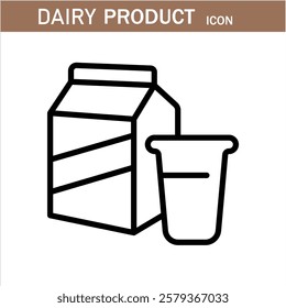 Dairy Milk products editable stroke outline icons set isolated on white background flat vector illustration .eps 10. Milk, dairy products . linear icons. Line with editable stroke.