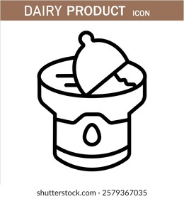 Dairy Milk products editable stroke outline icons set isolated on white background flat vector illustration .eps 10. Milk, dairy products . linear icons. Line with editable stroke.