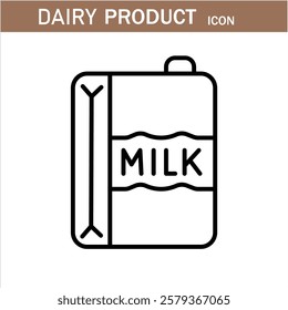 Dairy Milk products editable stroke outline icons set isolated on white background flat vector illustration .eps 10. Milk, dairy products . linear icons. Line with editable stroke.