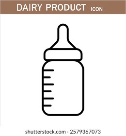 Dairy Milk products editable stroke outline icons set isolated on white background flat vector illustration .eps 10. Milk, dairy products . linear icons. Line with editable stroke.