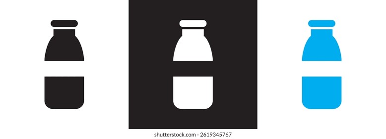 Dairy and milk products. Vector for websites, mobile interfaces, presentations, banner, visual branding etc. Vector illustration. isolated on white and black background. EPS 10