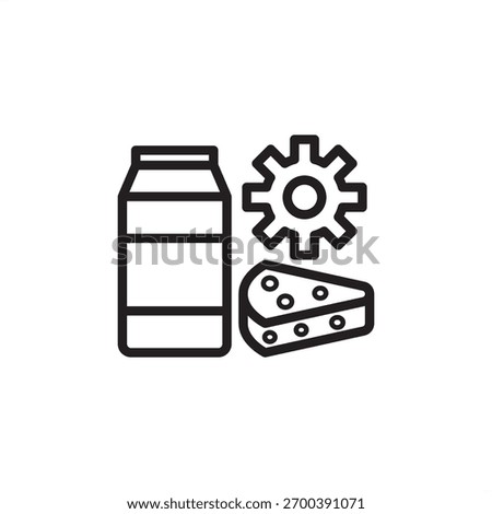 Dairy processing icon symbolizing milk transformation and food manufacturing, representing specialized industrial production, modern food and beverage technology, and quality control systems.