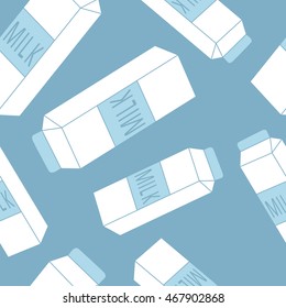 Dairy produce: icon set hand drawn seamless pattern. Big collection sketch objects. Colorful illustration vector