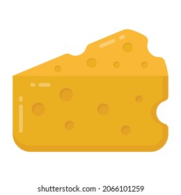 Producto lácteo, corte de queso diseño de icono plano 