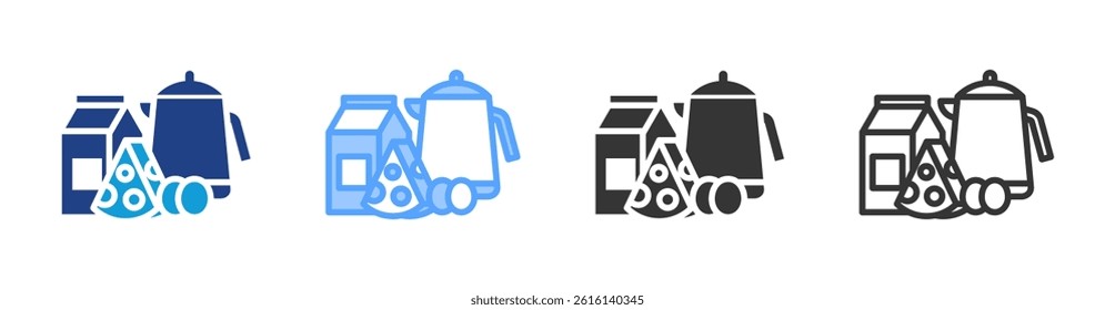 Dairy Product icon set multiple style collection