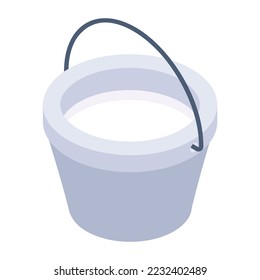 Dairy product, isometric icon of milk bucket 
