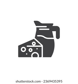 Dairy Product vector icon. Milk and cheese filled flat sign for mobile concept and web design. Milk products glyph icon. Symbol, logo illustration. Vector graphics
