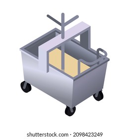 Dairy production isometric composition with isolated image of plant facility vector illustration