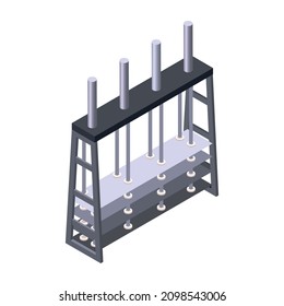 Dairy production isometric composition with isolated image of plant facility vector illustration