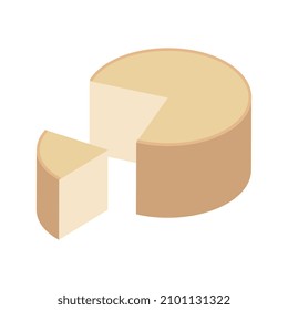 Dairy production isometric composition with isolated image of milk product vector illustration