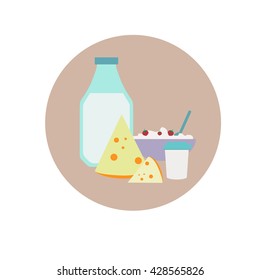 Dairy products flat icon.