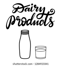 Dairy products. Flat style. Milk and kefir package isolated on white background. Farm products illustration. Vector eps10