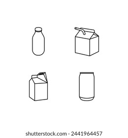 Dairy products icon illustration, icon set 