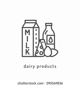 Dairy Products Icon. Organic Food Concept