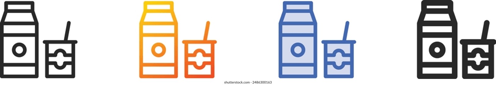 dairy products icon.Thin Linear, Gradient, Blue Stroke and bold Style Design Isolated On White Background