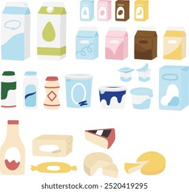 dairy products illust collection vector
