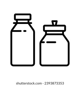 Dairy products line icon. Linear style sign for mobile concept and web design. Milk can bottle and glass outline vector icon. Symbol, logo illustration. Vector graphics.