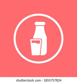 Dairy products. Milk flat icon isolated. Vector illustration