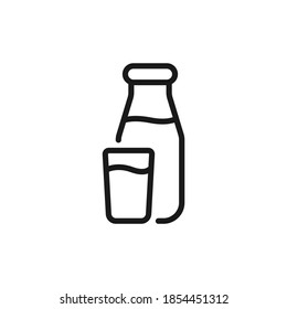 Dairy products. Milk line icon isolated on white background. Vector illustration