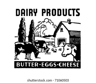 Dairy Products - Retro Ad Art Banner