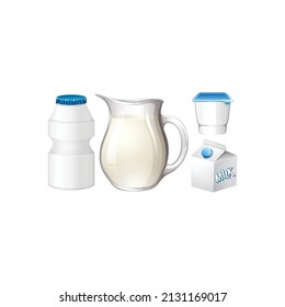 Dairy products set with milk and honey logo design