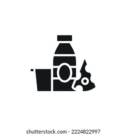 Dairy products simple glyph icon. Vector solid isolated black illustration.