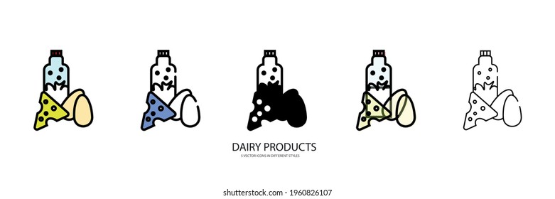 Icono de tipo de vector de productos lácteos