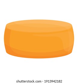 Dairy Round Cheese Icon. Cartoon Of Dairy Round Cheese Vector Icon For Web Design Isolated On White Background