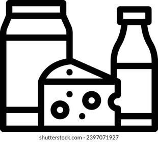 Dairy single vector line icon