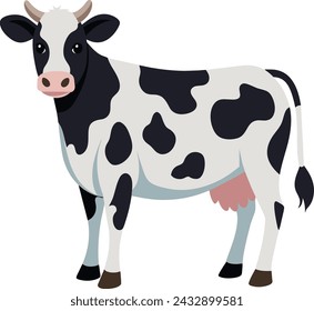 dairy spotted cow illustration vector