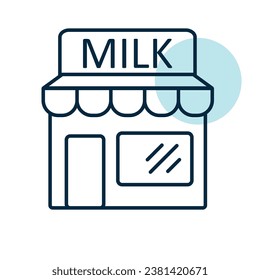 Dairy store facade vector icon. Dairy product sign. Graph symbol for cooking web site and apps design, logo, app, UI