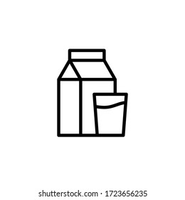 Dairy vector icon in linear, outline icon isolated on white background