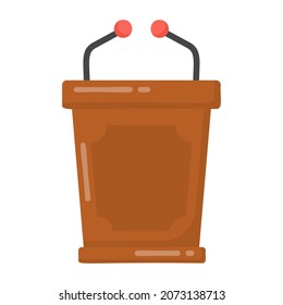 Dais in flat style icon, editable vector  