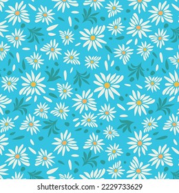 Daisey flower seamless pattern printed
