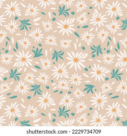 Daisey flower seamless printed pattern