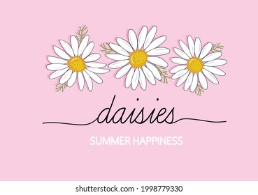 daisies flower vector art design hand drawn