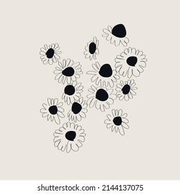 Daisies in a group in a line art manner for your ideas
