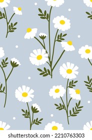 Daisies sobre un fondo azul.Eps 10 vector.