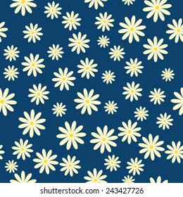 daisies on a dark background. floral pattern