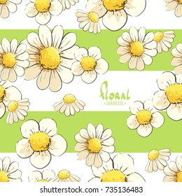 Daisies on a green background with a place for your lettering